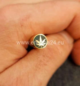 Pin obrazkowy 8mm CANNABIS
