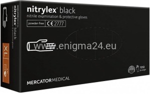 Rękawice rękawiczki nitrylowe Nitrylex czarne 100szt M/L/XL