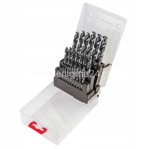 Zestaw wierteł do metalu w pudełku etui HSS-G 1-13mm 25szt.